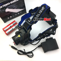 ชุดเซตไฟฉายคาดหัวซูม Haixnfire หลอด XM-L2 U2 แสงขาว 4โหมด 1000LM Zoom Headlamp พร้อมแบตเตอรี่และเครื่องชาร์จ (ชุดละ)