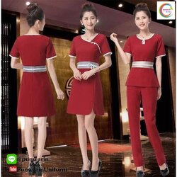 ชุดพนักงานนวดสปา ชุดพนักงานเสริมสวย ชุดทำงาน ชุดสูท คลีนิคเสริมความงาม ชุดพนักงานต้อนรับ S6503006 สีภาพ S-3XL