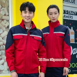 เสื้อช่าง,เสื้อช้อป,เสื้อวิศวกร,เสื้อช่างยนตร์,เสื้อช่างไฟฟ้า,เสื้อช่างกลโรงงาน M6108001 แดง น้ำเงิน เหลือง เทา กรมท่า S-4XL