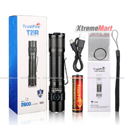 ไฟฉาย TrustFire T21R 2600 lumens flashlight Magnetic-Charging torch พร้อมแบตเตอรี่ 21700 และ สายชาร์จ ขนาดกะทัดรัดพอดีมือ