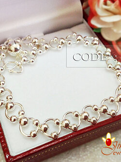 สร้อยข้อมือเงินแท้ 92.5% ห่วงกลมคล้องบอล หน้ากว้าง 7.0 มิล