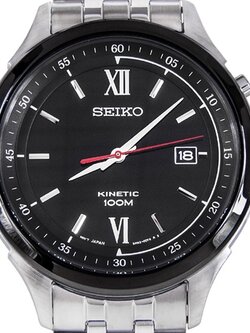 SeikoMen's Kinetic Stainless Steel Black Dial SKA659P1
