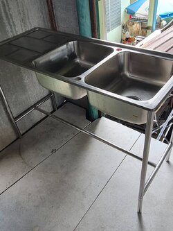 อ่งสแตนเลสมือสอง แบบ2หลุม