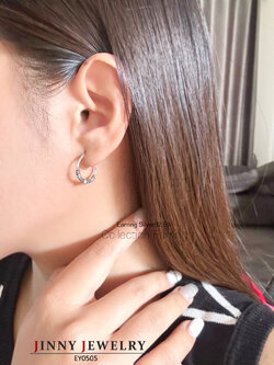 ต่างหูเงินแท้ 92.5% ต่างหูแบบห่วง งานรมดำ (รับประกันเงินแท้)