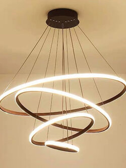 โคมไฟแขวนเพดานทรงวงแหวนกลม LED สไตล์โมเดิร์นปรับเอียงได้ [C-8821]