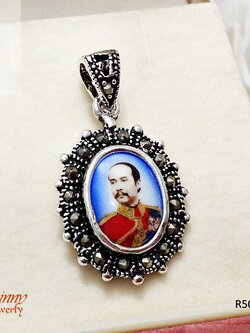 จี้เงินแท้ รัชกาลที่ 5 งานมาร์คาไซท์ (ตัวเรือนเงินแท้)