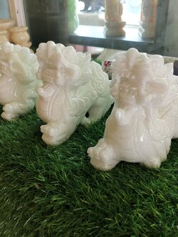 ปีเซียะหินอ่อนหยกขาว ขนาด ยาว 22ซม