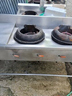 เตาจีน 2 หัว มีที่วางเครื่องปรุงซ้ายมือ