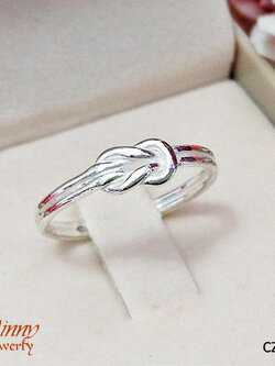 แหวนเงินแท้ แหวนผูกโบว์เกลี้ยง 2 มิล