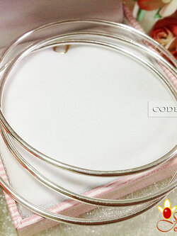 กำไลข้อมือเงินแท้ แบบเกลี้ยงโปร่ง(หนา)