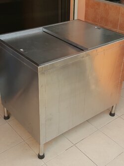 ถังน้ำแข็งสแตนเลสฝาสไลด์บน สั่งทำตามขนาดได้ค่ะ