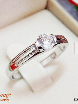 แหวนเงินแท้ ประดับเพชร cz งานเกรดจิวเวลรี่