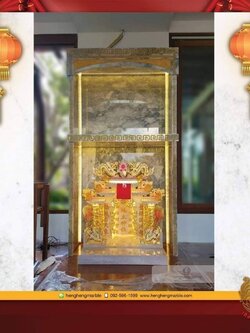 ตู้ครอบศาลหินอ่อนเทา 2ชั้น ขนาดศาล 24นิ้ว