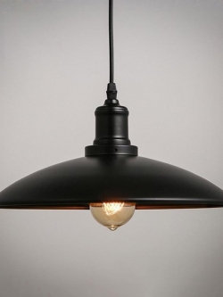 โคมไฟห้อยเพดาน American Industrial Wide สีดำ 32x18cm [W33201]