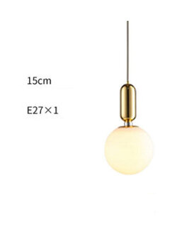 โคมไฟแขวนเพดาน Nordic Glass ก้านสีทอง โป๊ะโคมสีขาวขุ่น [BK2007-54812]