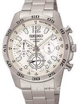 SEIKO Men's Chronograph,Stainless Steel Case & Bracelet,100m WR,SSB123P1