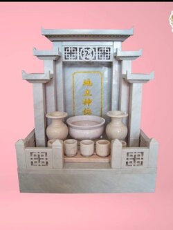 ศาลเจ้าที่หินอ่อนเทาทรงโมเดิร์น ขนาด16นิ้ว 4เสา5หลังคา