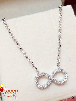สร้อยคอเงินแท้ พร้อมจี้ Infinity ประดับเพชร cz งานเกรดจิวเวลรี่