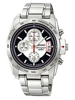 Seiko Watch Chronograph Silver Mens SNAA67P1