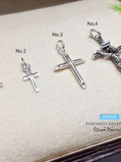 จี้เงินแท้ 92.5% จี้ไม้กางเขน พระเยซู (เฉพาะจี้ ไม่รวมสร้อย)