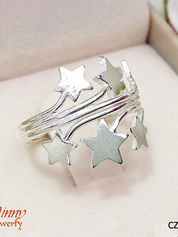 แหวนเงินแท้ 92.5% รูปดาว แบบเกลี้ยง