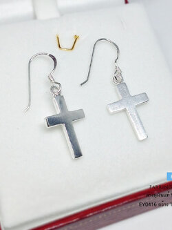 ต่างหูเงินแท้ 92.5% ต่างหูห้อย ระย้า ไม้กางเขน (เรือนเงินแท้)