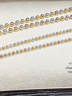 สร้อยคอเงินแท้ 3 กษัตริย์ ลายบอล (เม็ดปะคำ) งานไทย (ราคาเฉพาะสร้อย ไม่รวมจี้) สร้อยงานไทย เส้นนี้ขายดีมาก