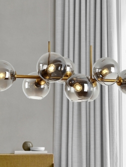 โคมไฟแขวนเพดานแก้วทรงกลม 8 ดวง [GH2132]