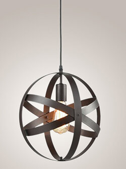 โคมไฟแขวนเพดานเหล็กดัดทรงกลม Spherical สีดำ [RP1022]