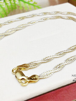 สร้อยคอเงินแท้ 3 กษัตริย์ ชุบสามสี ตัวเรือนเงินแท้ (งานอิตาลี)