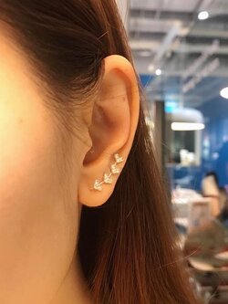 ต่างหูเงินแท้ 92.5% ต่างหูแบบเกี่ยว - แนบใบหู ประดับเพชร cz สวยๆเก๋ๆ