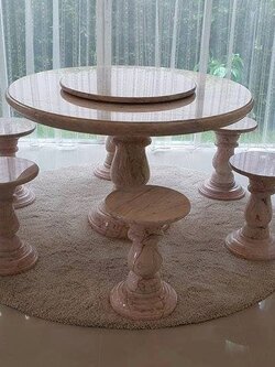 โต๊ะหินอ่อนทรงกลม ขนาด 120 ซม