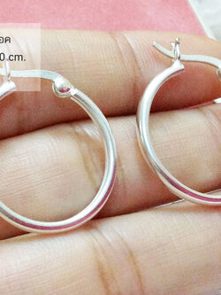 ต่างหูเงินแท้ แบบล็อค เกลี้ยง หนา 2.0 มิล