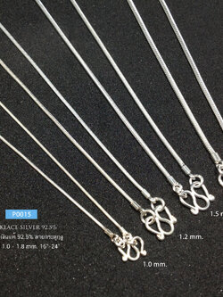 สร้อยคอเงินแท้ 92.5% ลายกระดูกงู Snake ขายดีสุดๆ ใส่ได้ทั้ง ชาย หญิง เด็ก (งานไทย) รับประกันเงินแท้