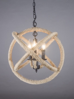 โคมไฟแขวนเพดานลายเชือกทรงกลมวงแหวน [HE4535]