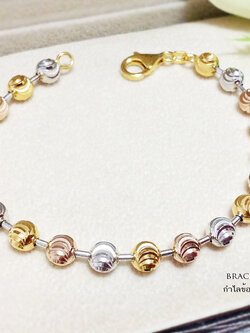 สร้อยข้อมือเงินแท้ 3 กษัตริย์ ลายมูนคัท (งานอิตาลี)