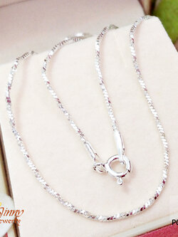 สร้อยเงินแท้ ลายเกลียวตัดลาย (งานอิตาลี) ความหนา 1.2 มิล