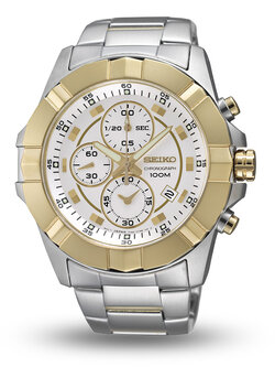 Seiko two tone Chronograph Men's Watch 100M SNDD74P1