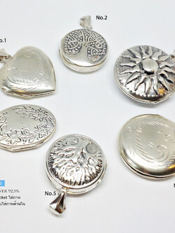 จี้เงินแท้ จี้ล็อคเก็ต Locket ใส่รูปด้านในได้ มีให้เลือก 6 แบบ (เรือนเงินแท้)