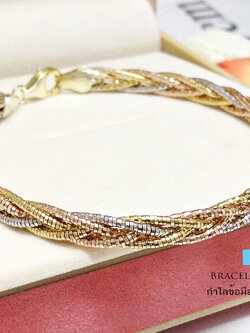 กำไลข้อมือเงินแท้ 3 กษัตริย์ ลายโอเมก้า Omeka 5 เกลียวตัดลาย