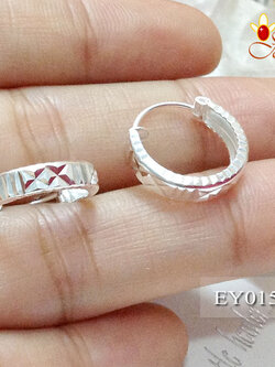 ต่างหูเงินแท้ แบบล็อค มีลาย