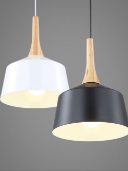 โคมไฟห้อยเพดานโมเดิร์นหัวไม้เนื้อแข็งยาว กว้าง 27cm [6849]