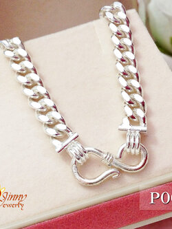 สร้อยเงินแท้ ลายเลสแบน (งานไทย) ความแบน 5.0 มิล ความหนา 2.0 มิล