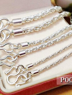 สร้อยคอเงินแท้ 92.5% ลายเกลียวใต้หวัน ลายเกลียวสวย (สร้อยงานไทย)