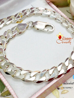 สร้อยข้อมือเงินแท้ ลายเลสแบน(งานอิตาลี)