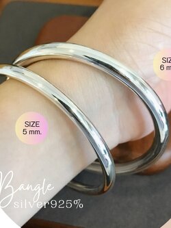 กำไลข้อมือเงินแท้ 92.5% กำไลปิดแบบโปร่ง แบบสวมเข้ามือ ขยายไม่ได้ มีหลายขนาด สวย ใส่ได้ทุกสมัยไม่เชย ค้าขายกำไร (รับประกันเงินแท้)