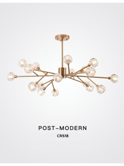 โคมไฟติดเพดานลายกิ่งคริสตัลสีทอง LED G4 [CRS18]