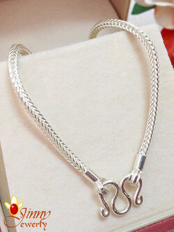 สร้อยคอเงินแท้ 92.5% สร้อยสำหรับเด็ก ลายสี่เสา (งานไทย)