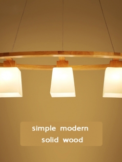 โคมไฟแขวนเพดาน 3 ดวง สไตล์ไม้โมเดิร์น [V136]