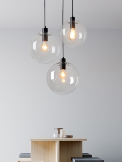 โคมไฟแขวนเพดานแก้วใสทรงกลมหัวเดี่ยว [SD9032]